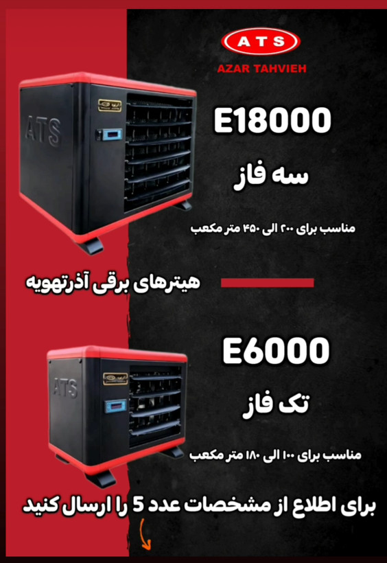 هیتربرقی فن دار تکفازآذرتهویه فلوراE6000